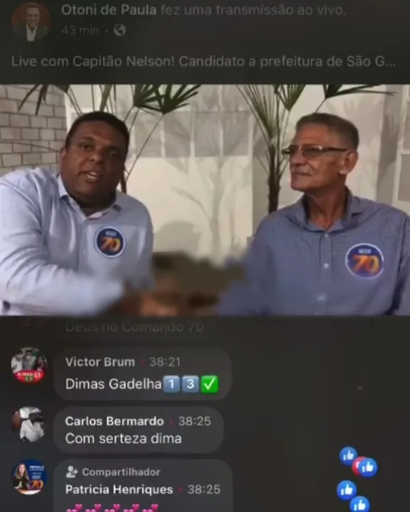 Otoni de Paula errou o nome do Capitão Nelson em live 