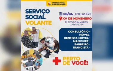 Ação do “Serviço Social Volante” acontece neste sábado, no bairro XV de novembro, em Araruama