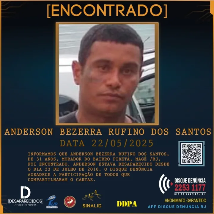 Anderson Bezerra foi encontrado após quase 15 anos desaparecido