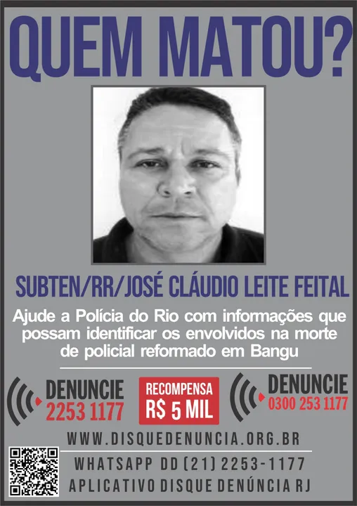 José Cláudio Leite Feital foi morto a tiros na última sexta-feira (18) em Bangu