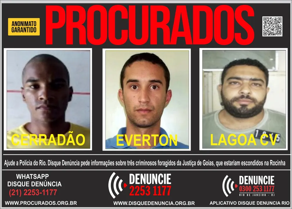 Segundo a polícia, todos são ligados à facção criminosa Comando Vermelho (CV).