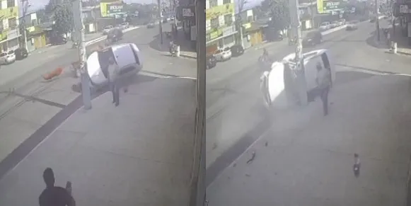 Acidente aconteceu na manhã de domingo (08), próximo a esquina da Av. Roberto Marinho com a Rua Mario Miranda