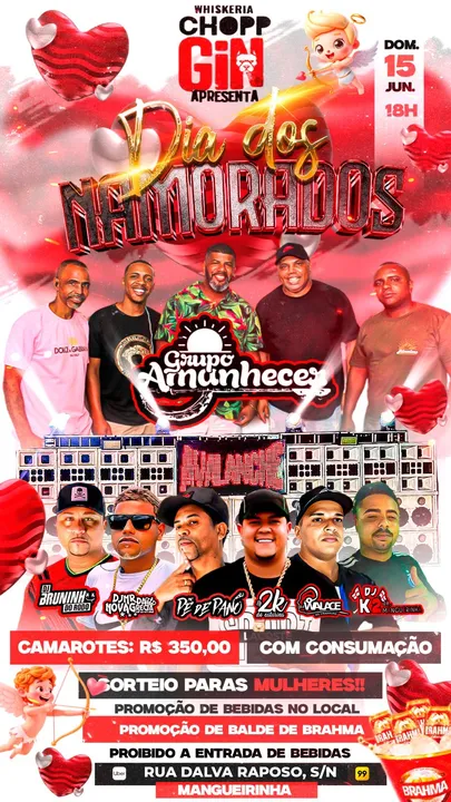 Evento de celebração ao Dia dos Namorados será nesse domingo (15)