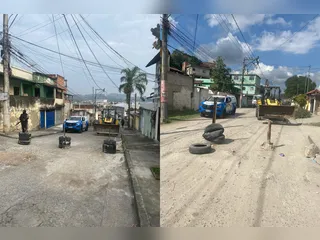 Ação policial retira barricadas em mais de dez ruas no bairro Almerinda; vídeo