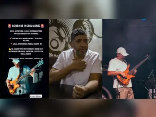 Músico gonçalense busca por baixo roubado na zona norte do Rio