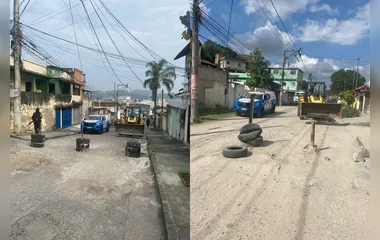 Ação policial retira barricadas em mais de dez ruas no bairro Almerinda; vídeo