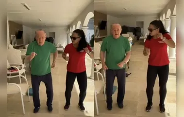 Após rumores de que estaria em um asilo, Renato Aragão surge se exercitando ao lado de personal trainer