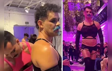 Ator Carmo Dalla Vecchia viraliza ao desfilar em coleção de lingerie masculina