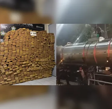 Polícia Civil apreende uma tonelada de maconha escondida em caminhão-tanque no Rio