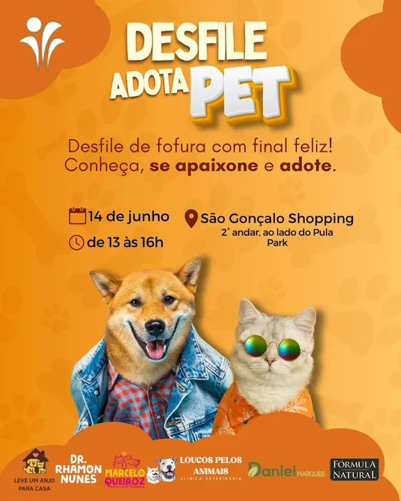 O evento de adoção ocorre na tarde deste domingo, no São Gonçalo Shopping