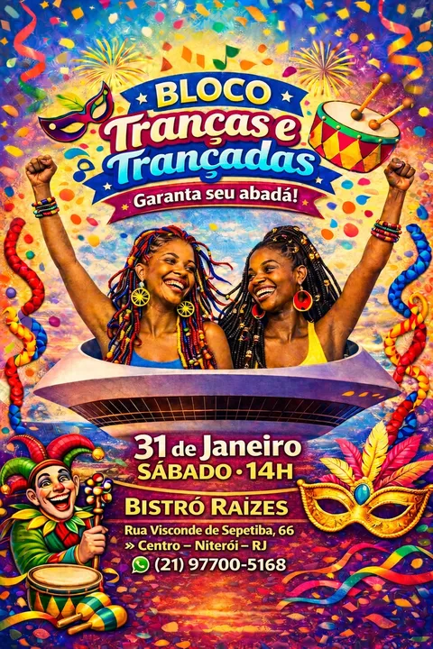 Tranças e Trançadas se apresenta no próximo dia 31, a partir de 14 horas