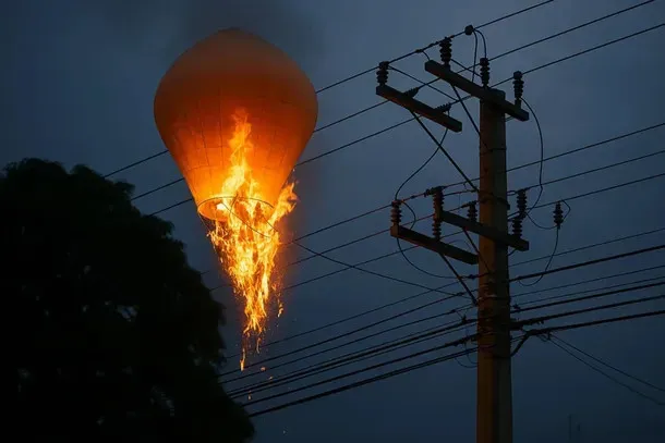 Apesar de ser proibida, a prática de soltar balões cresce durante o período das festas juninas e pode causar acidentes e interrupções no fornecimento de energia