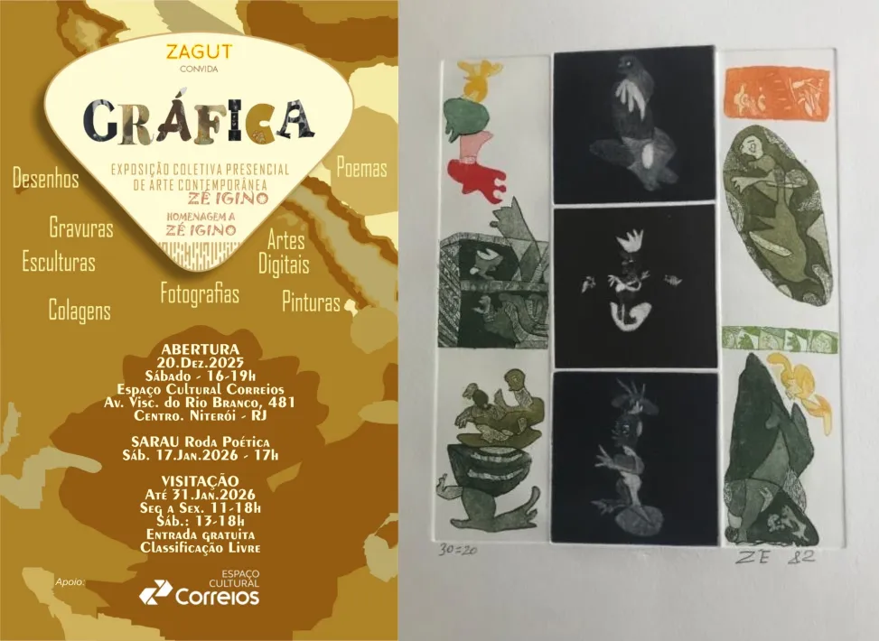 As obras estarão expostas na Galeria do Centro Cultura Correios de Niterói