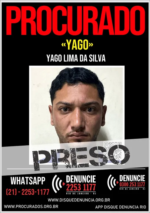 Yago, estava evadido do Sistema Prisional Fluminense, desde 17 maio de 2025, quando recebeu da Justiça o benefício de saída temporária, na modalidade de Visita Periódica ao Lar (VPL) e não retornou à unidade prisional no prazo