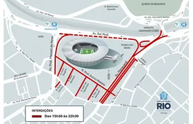 CET-Rio altera trânsito para Flamengo x São Paulo no Maracanã neste domingo (26/07)