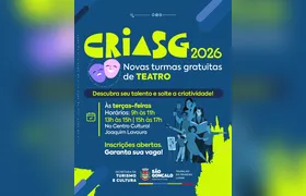 CRIA SG abre inscrição para novas turmas de teatro