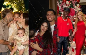 Famosos celebram a véspera de Natal com looks combinando e clima de família