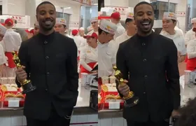 Michael B. Jordan comemora Oscar em rede de fast-food
