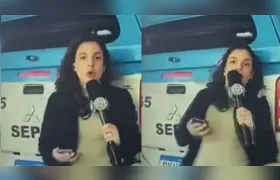 Repórter do SBT é atingida por viatura da PM durante entrada ao vivo no Rio
