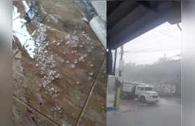 Vídeo : Chuva de Granizo e pancadas de chuva marcam virada do tempo em São Gonçalo