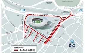 CET-Rio altera trânsito para Flamengo x São Paulo no Maracanã neste domingo (26/07)