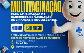 Campanha de multivacinação terá início na próxima segunda-feira (3) em Itaboraí
