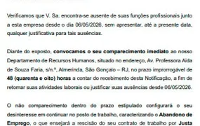 Convocação para retorno ao trabalho - Orizon