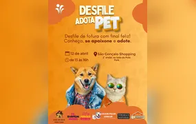 Desfile de animais para adoção acontece no São Gonçalo Shopping neste domingo