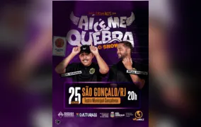 Dupla cristã apresenta stand-up para toda a família em “Aí Cê Me Quebra” no Teatro Municipal em São Gonçalo