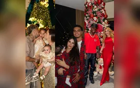 Famosos celebram a véspera de Natal com looks combinando e clima de família