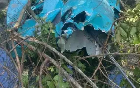 Helicóptero cai em área de mata e deixa três mortos em Guaratiba