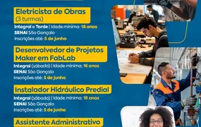 São Gonçalo inscreve para 130 vagas em cursos profissionalizantes gratuitos