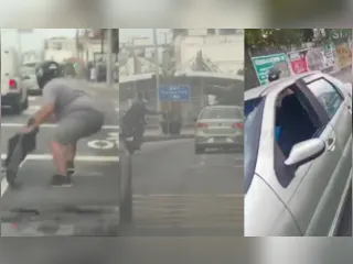 Idoso atropela criminoso após tentativa de assalto e tem o carro alvejado no Rio