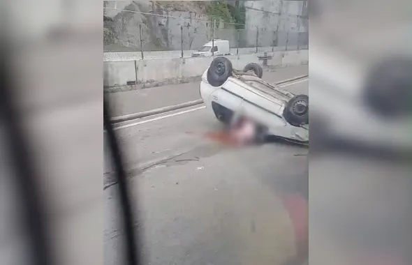 Atenção motoristas! Grave acidente envolvendo capotamento complica trânsito na Contorno, em Niterói; Vídeo