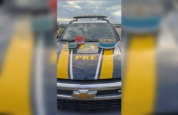 Em Itaboraí, PRF apreende três carretéis de linha cortante