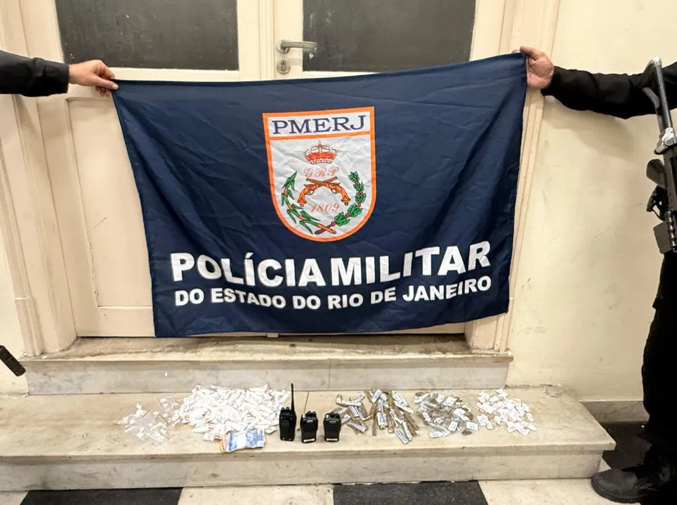 Material apreendido durante a ação policial