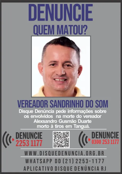 O Disque Denúncia (2253-1177) lançou um cartaz, nesta quarta-feira (09)