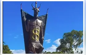 Estátua de 11 metros do Diabo é construída no Ceará