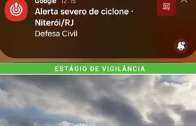 Google emite alerta severo de ciclone para moradores de Niterói; Defesa Civil não confirma