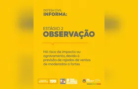 São Gonçalo entra em estágio de observação por risco de ventos e aulas são suspensas