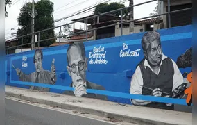 Cidade Ilustrada finaliza painel inspirado no histórico Palacete do Mimi, em São Gonçalo