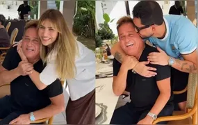 Leonardo passa o Dia dos Pais com apenas três de seus seis filhos