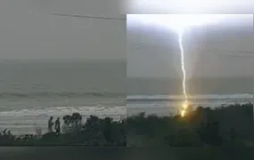 Turista morre após ser atingida por raio em praia de Santa Catarina