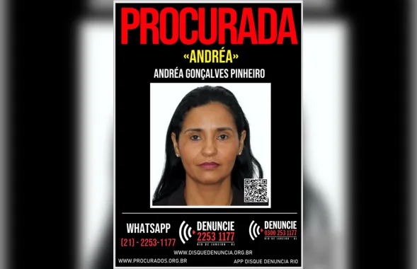 Disque Denúncia busca Andréa Gonçalves, procurada por homicídio em São Pedro da Aldeia