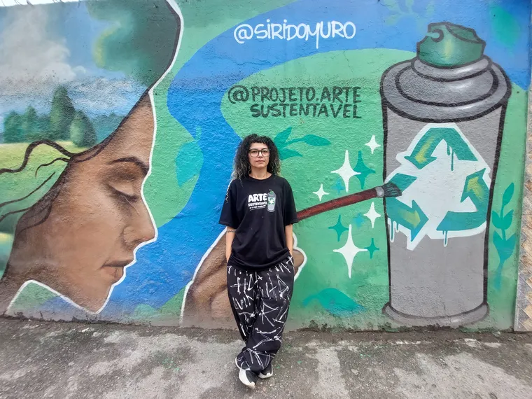 Projeto 'Arte Sustentável e o Meio Ambiente' leva oficinas de grafite e para escola em São Gonçalo