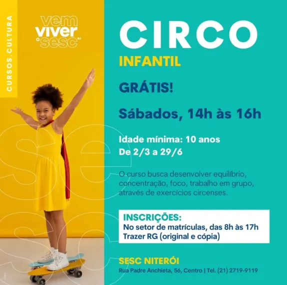 Confira a programação cultural do fim de semana em São Gonçalo e Niterói
