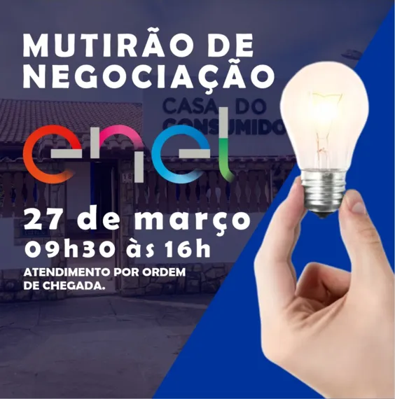 Defesa do Consumidor de Maricá promove mutirão de negociação com a Enel