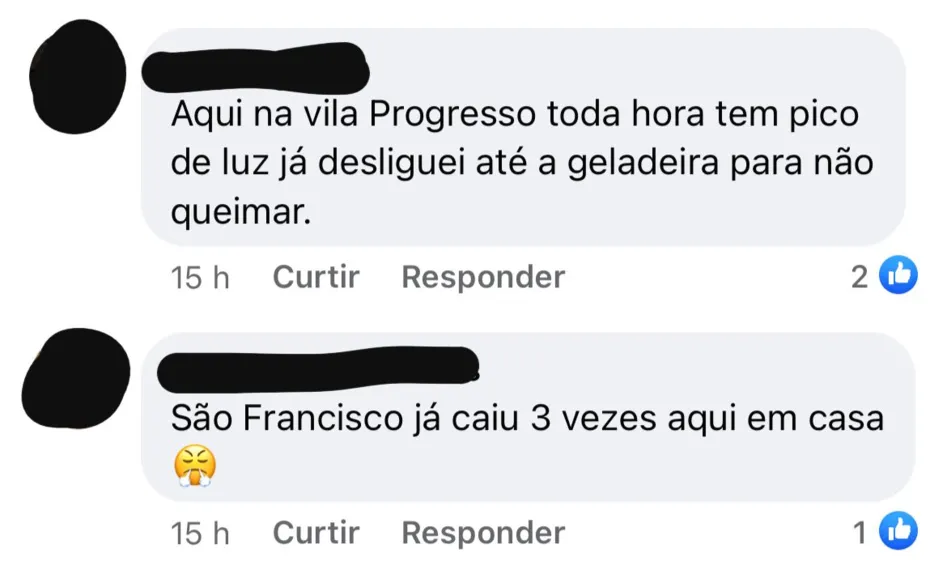 Moradores enfrentam constantes quedas de energia em SG e Niterói