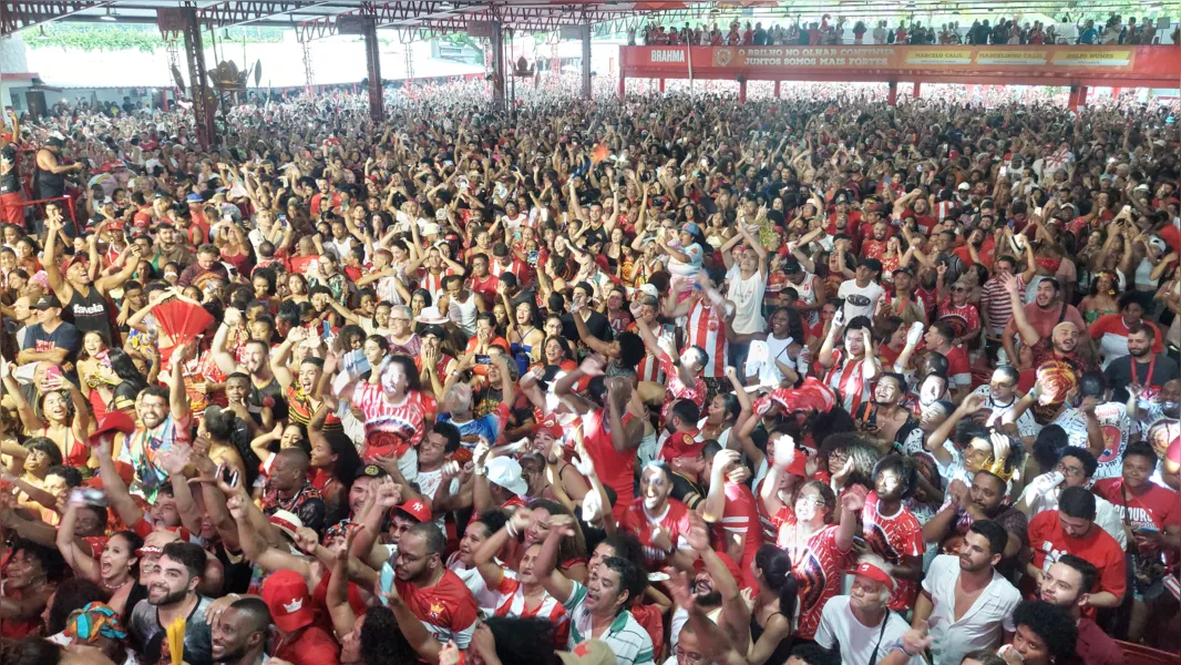 Foliões comemoram vitória na quadra da Viradouro, em Niterói; confira imagens