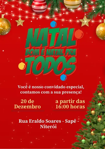 Moradores do Sapê, em Niterói, realizam festa anual do projeto "Natal bom é Natal para todos"
